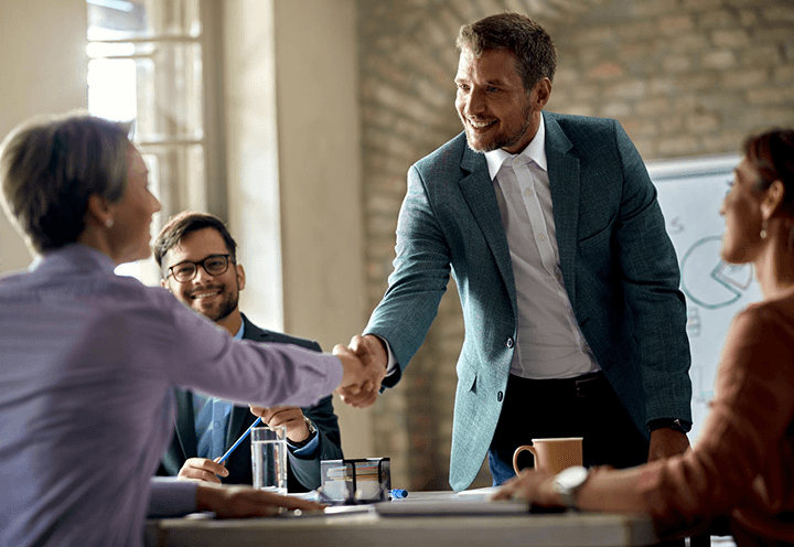 Handshake with partners